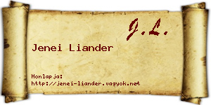 Jenei Liander névjegykártya